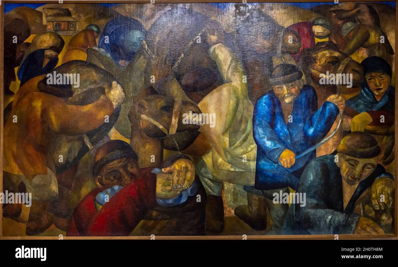 A. N. Volkov, Caravan, 1926, olio su tela, Museo d'Arte Nukus (Museo Savitsky), Nukus, Karakalpakstan, Uzbekistan Foto Stock