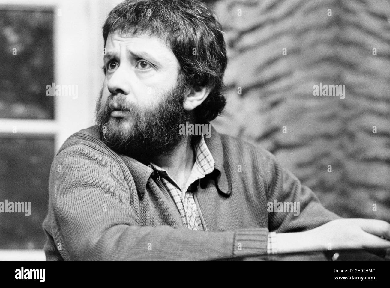 Mike Leigh a una prova del suo gioco GOOSE-PIMPLES al Hampstead Theatre, London NW3 03/03/1981 ideato e diretto da Mike Leigh design: Caroline Beaver Lighting: Alan o'Toole Foto Stock