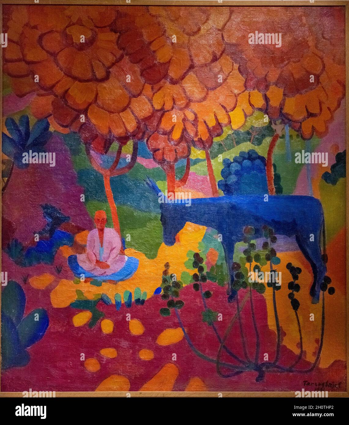 U.T. Tansikbayev, Crimson Autunno, 1931, olio su tela, Museo d'Arte Nukus (Museo Savitsky), Nukus, Karakalpakstan, Uzbekistan Foto Stock