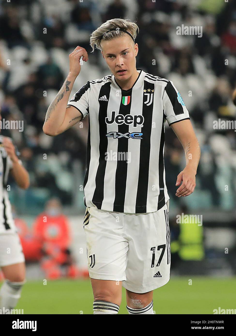 Torino, Italia. 13 ottobre 2021. Lina Hurtig (Juventus FC Women) durante la Juventus FC vs Chelsea, UEFA Champions League Women Football match a Torino, Italia, Ottobre 13 2021 Credit: Independent Photo Agency/Alamy Live News Foto Stock