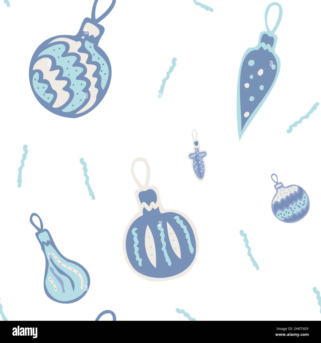 Modello senza giunture con palle per albero di Natale. Illustrazione Vettoriale