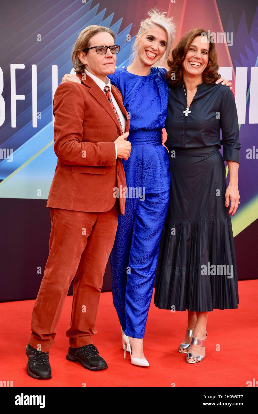 Londra, Regno Unito. 14 2021 ottobre: Stephen Woolley, Eva Husson, Elizabeth Karlsen. Domenica di Maternità: BFI Patrons Gala, BFI London Film Festival, Royal Festival Hall, Southbank. Credit: michael melia/Alamy Live News Foto Stock