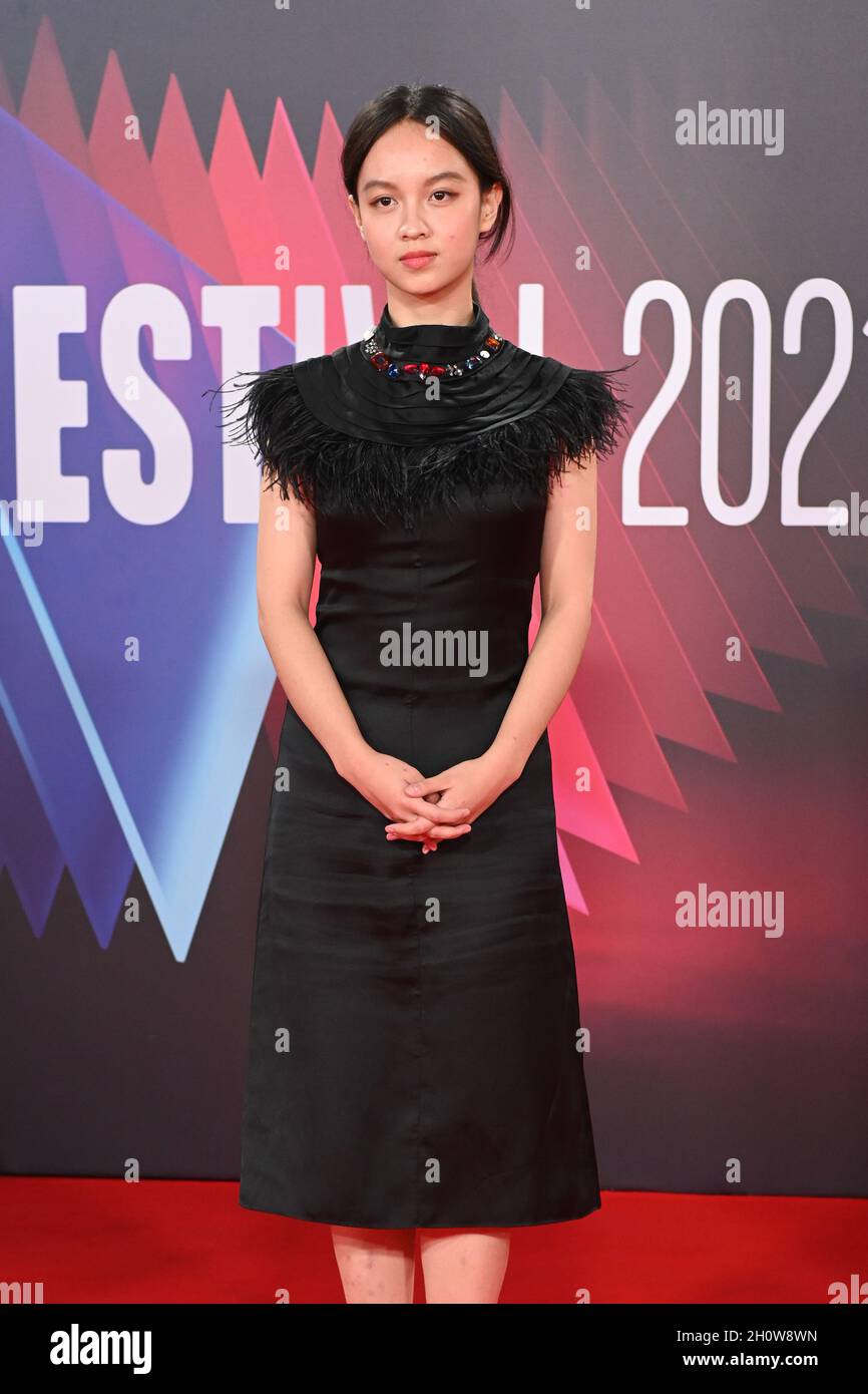 Londra, Regno Unito. Ottobre 14 2021: Lucie Zhang arriva al 13° distretto di Parigi | BFI London Film Festival 2021 14 Ottobre 2021 Southbank Centre, Royal Festival Hall, Londra, Regno Unito. Credit: Picture Capital/Alamy Live News Foto Stock