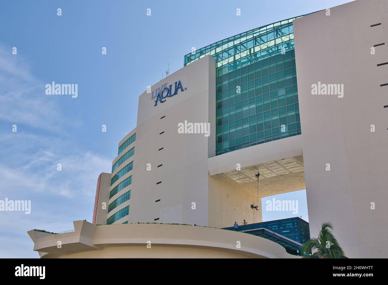 Esterno dell'edificio del Live Aqua Resort Hotel, Cancun, Messico, 2021 Foto Stock
