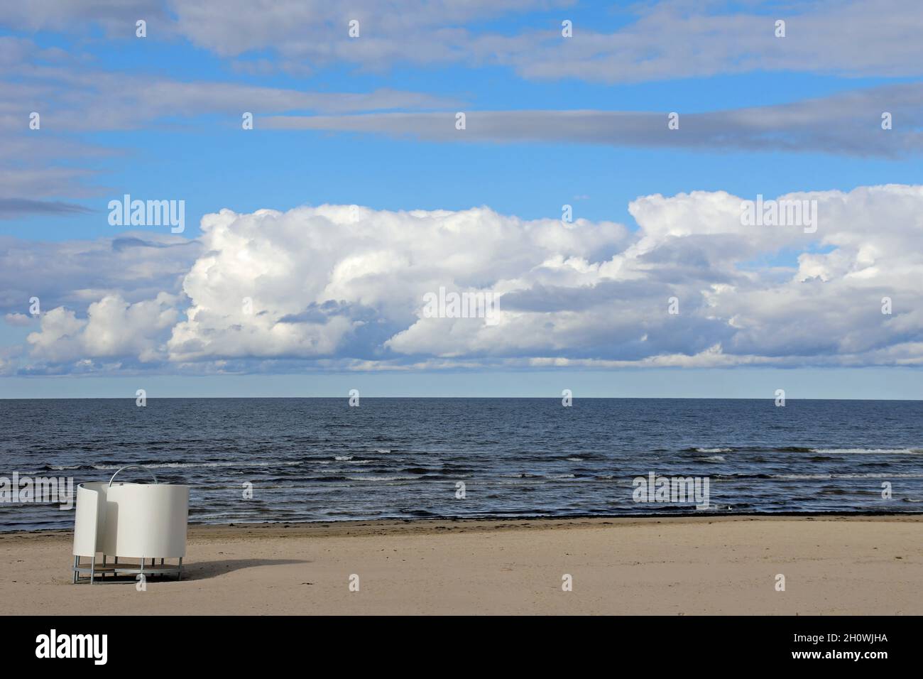 Bandiera blu Jurmala Beach in Lettonia Foto Stock