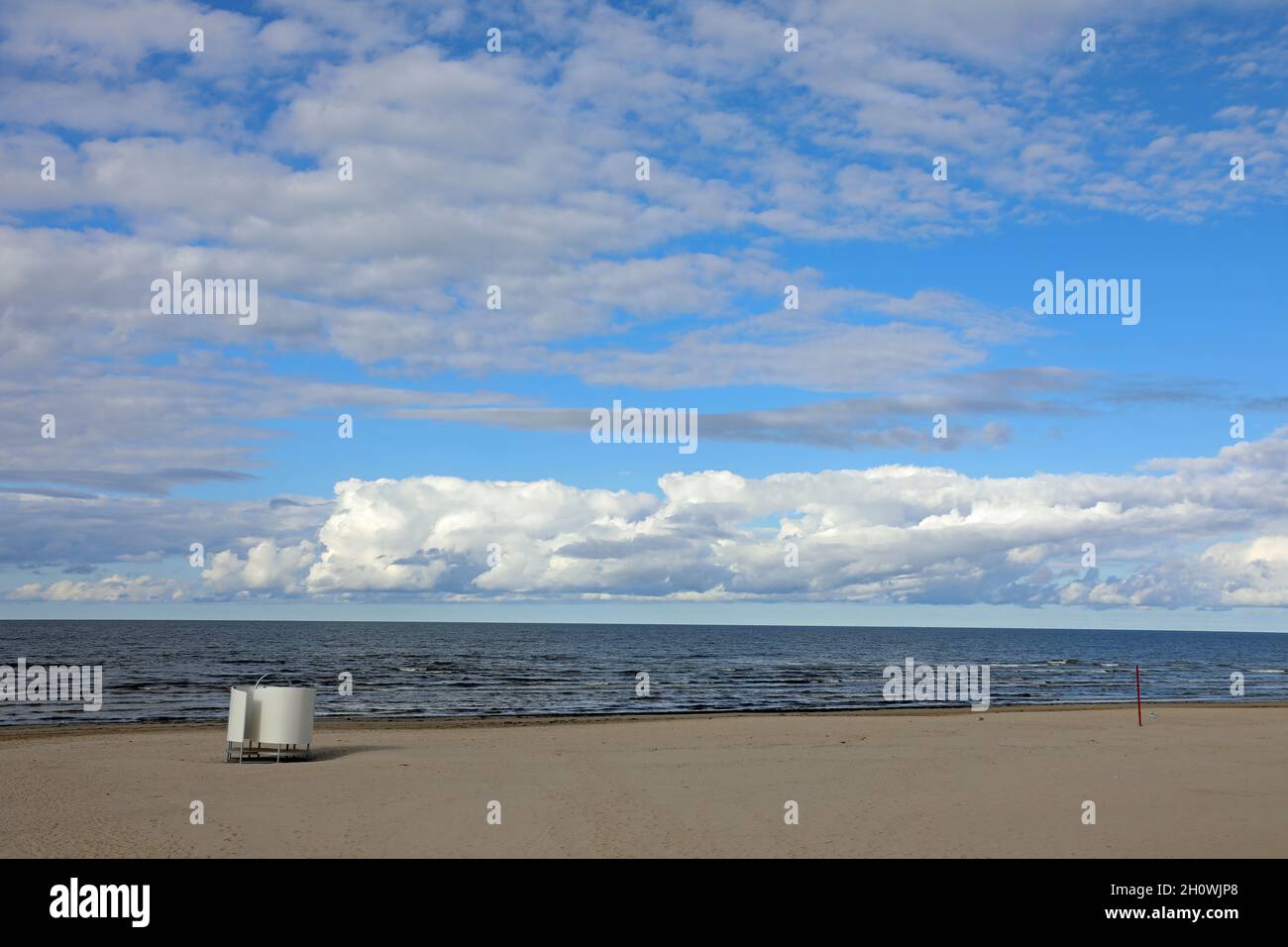 Bandiera blu Jurmala Beach in Lettonia Foto Stock