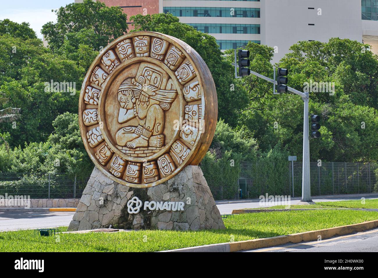 Cartello Fonatur a Cancun, Messico, 2021 Foto Stock