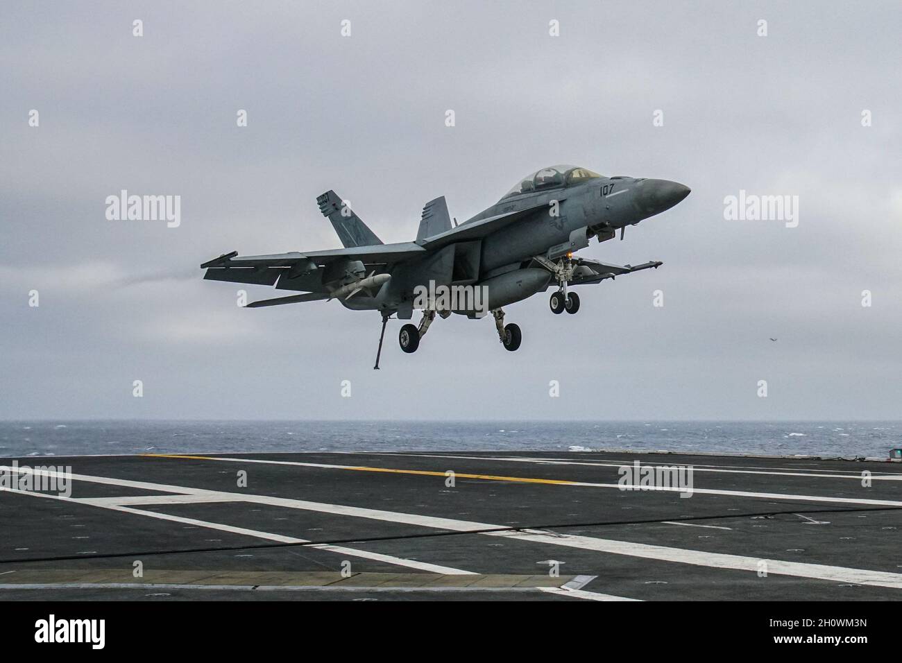 F/A-18 i Super Hornets sono la spina dorsale della forza militare della Marina degli Stati Uniti Foto Stock