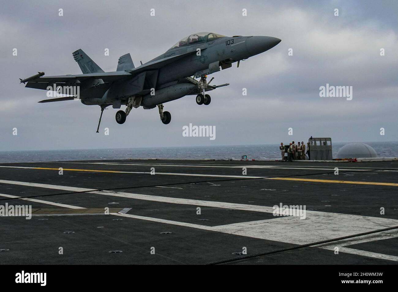 F/A-18 i Super Hornets sono la spina dorsale della forza militare della Marina degli Stati Uniti Foto Stock