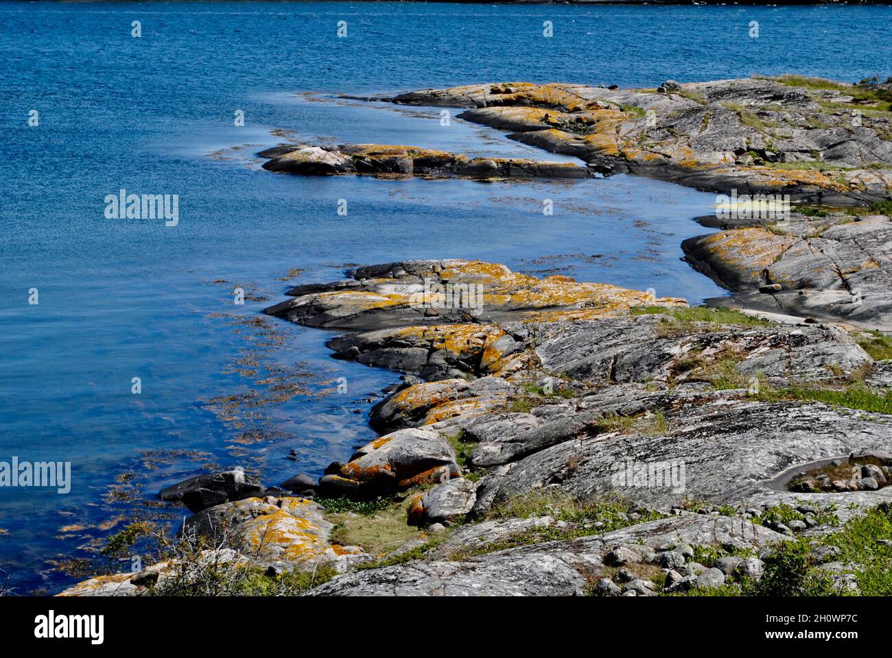 Un'isola nell'arcipelago di Fjällbacka, sulla costa occidentale della Svezia. Foto Stock