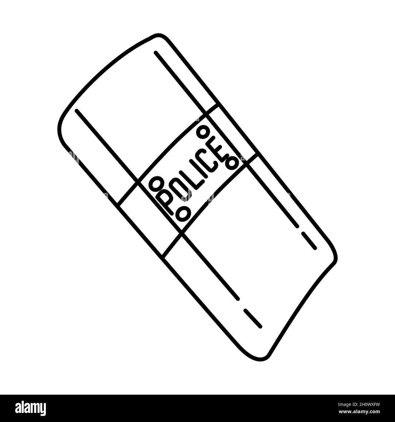 Anti Riot Shield parte di attrezzatura di polizia e accessori disegno a mano icona set Vector. Illustrazione Vettoriale