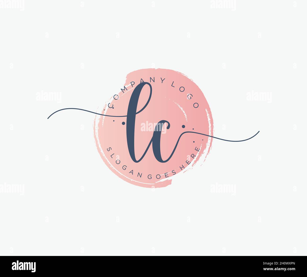 Logo LC femminile. Utilizzabile per la natura, salone, centro benessere, cosmetici e loghi di bellezza. Elemento modello di disegno con logo a vettore piatto. Illustrazione Vettoriale