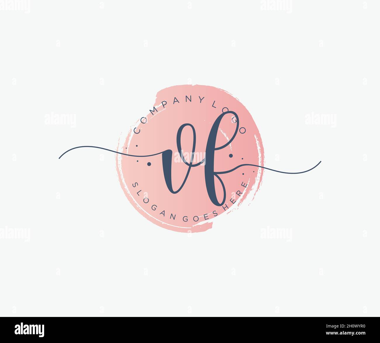 Logo VF femminile. Utilizzabile per la natura, salone, centro benessere, cosmetici e loghi di bellezza. Elemento modello di disegno con logo a vettore piatto. Illustrazione Vettoriale