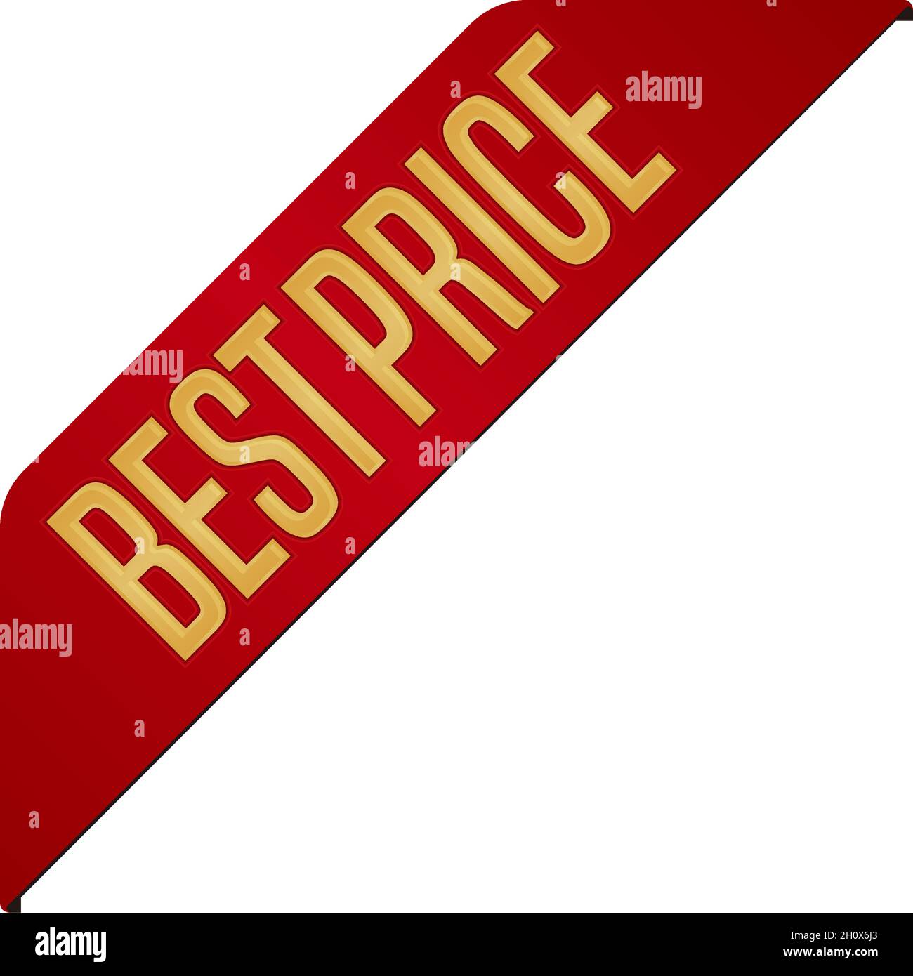 Illustrazione dell'icona del miglior prezzo per il sito ecommerce ecc. ( barra ad angolo ) Illustrazione Vettoriale