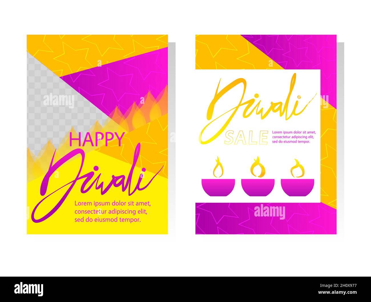 Design Diwali moderno per presentazioni con spazio per foto di sfondo. Rapporto annuale, opuscolo, libro, poster, volantino, brochure, design della copertina. Illustrazione Vettoriale