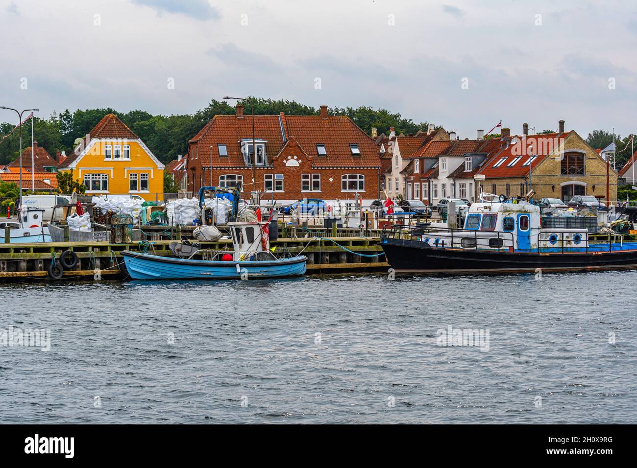 Navi da pesca ormeggiate al porto di Kerteminde. Kerteminde, Funen, Danimarca, Europa Foto Stock