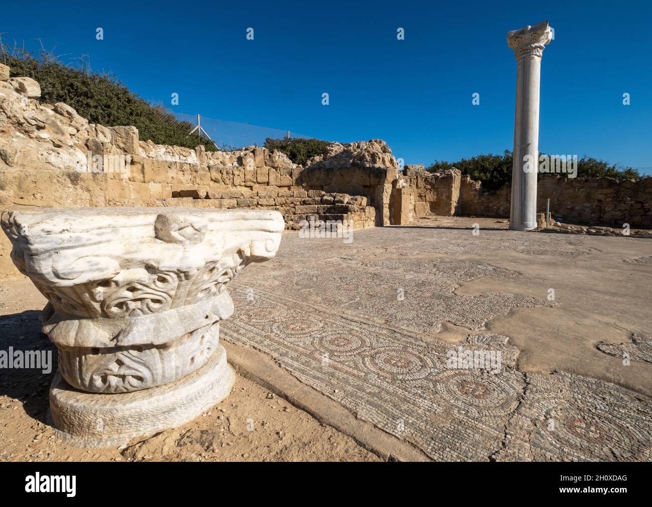 Sito archeologico di Agios Georgios Pegeia, regione di Paphos, Cipro. Foto Stock