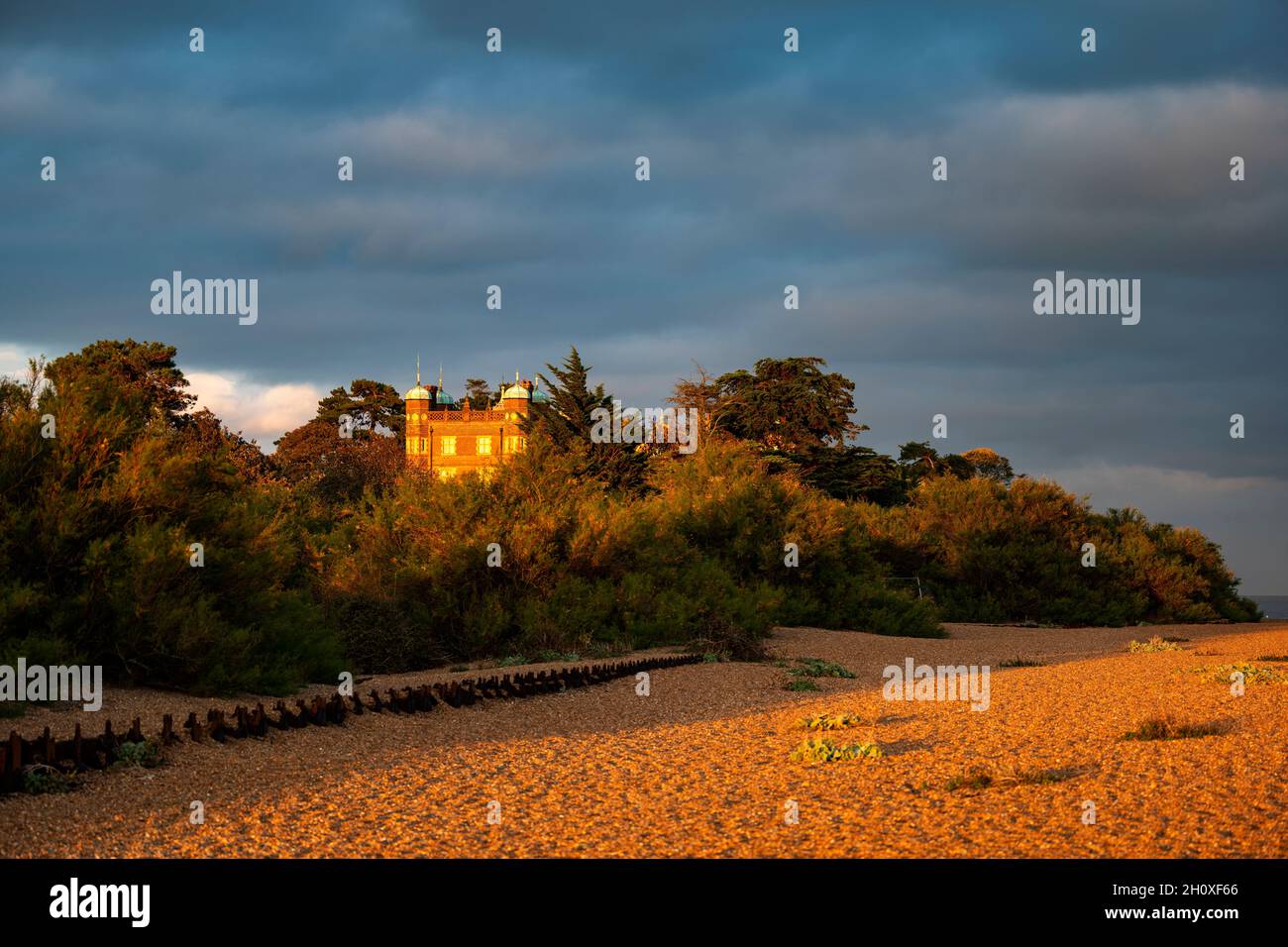 Bawdsey Manor sulla costa di Suffolk dove nel 1938 Robert Watson Watt sperimentò con le onde radio e l'invenzione del radar. Foto Stock