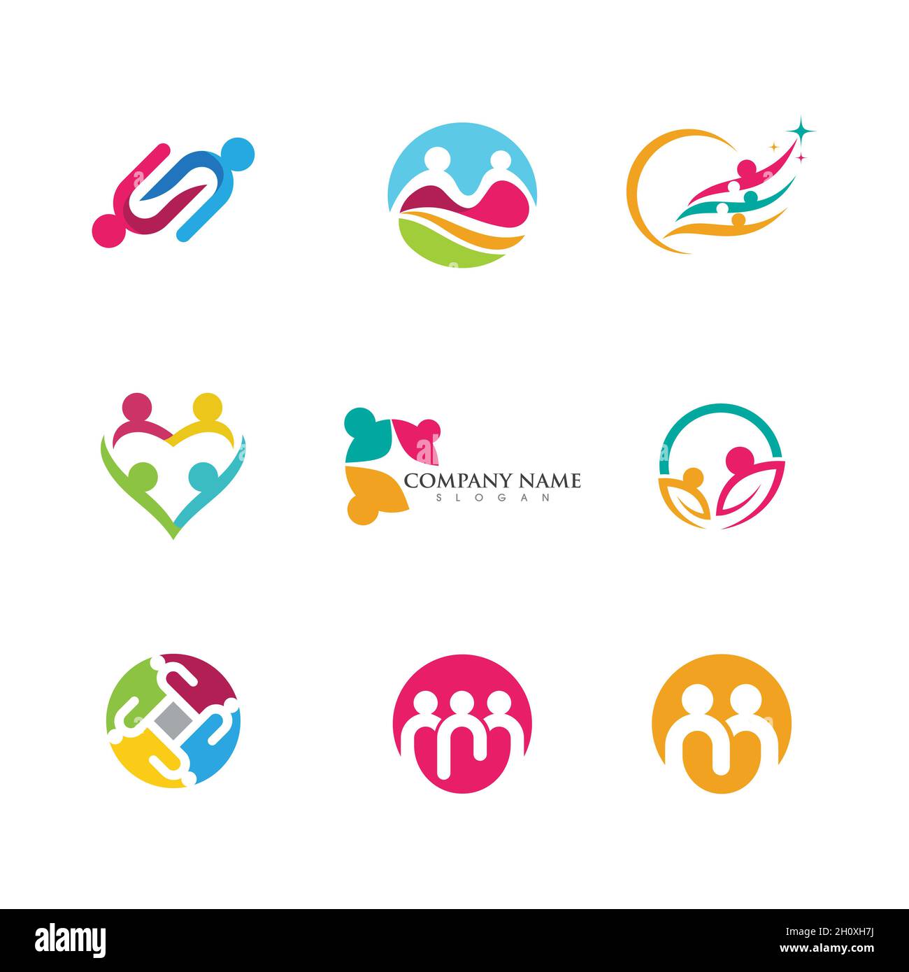 Comunità, rete e icona sociale del modello di progettazione Foto Stock