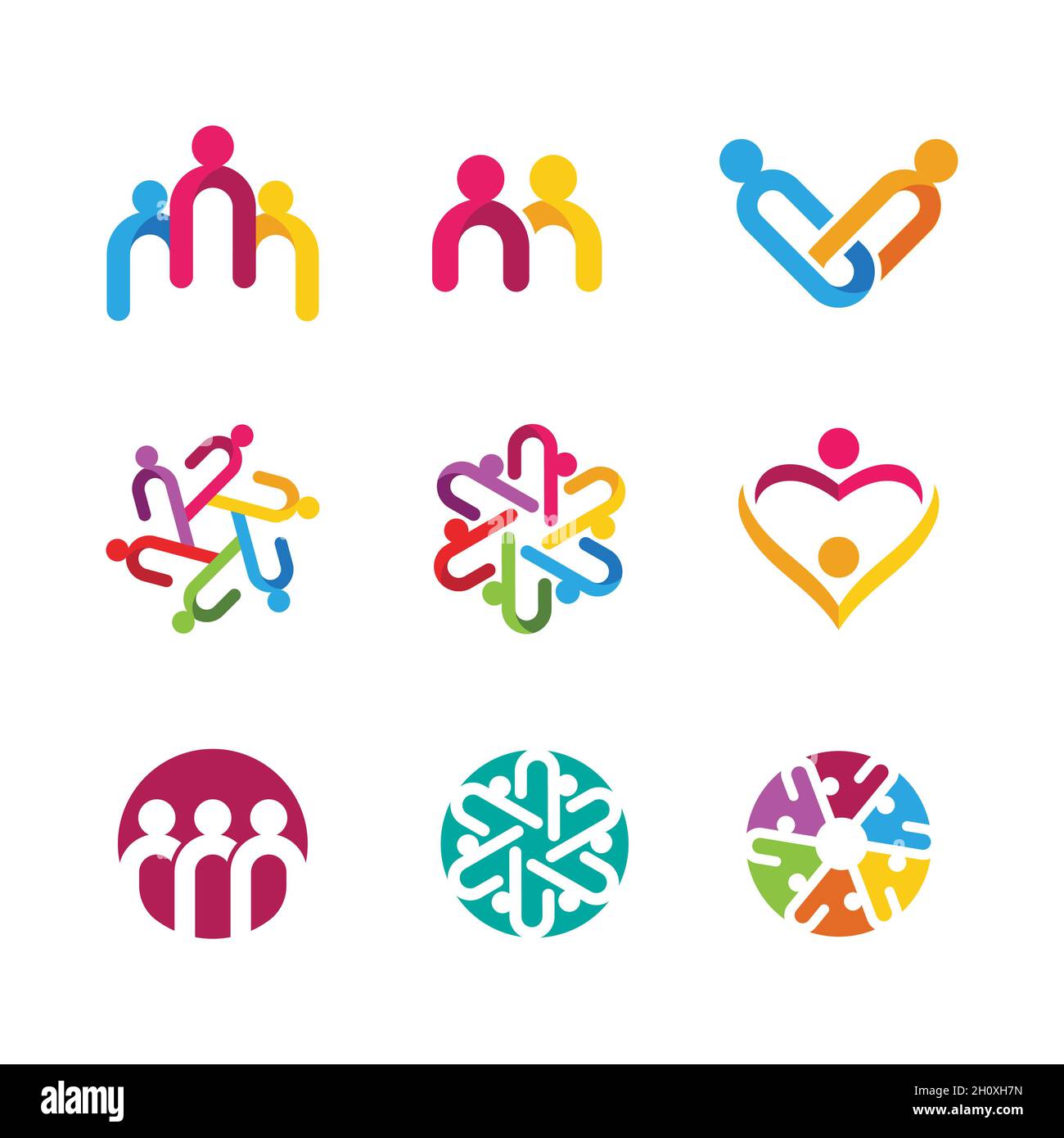 Comunità, rete e icona sociale del modello di progettazione Foto Stock