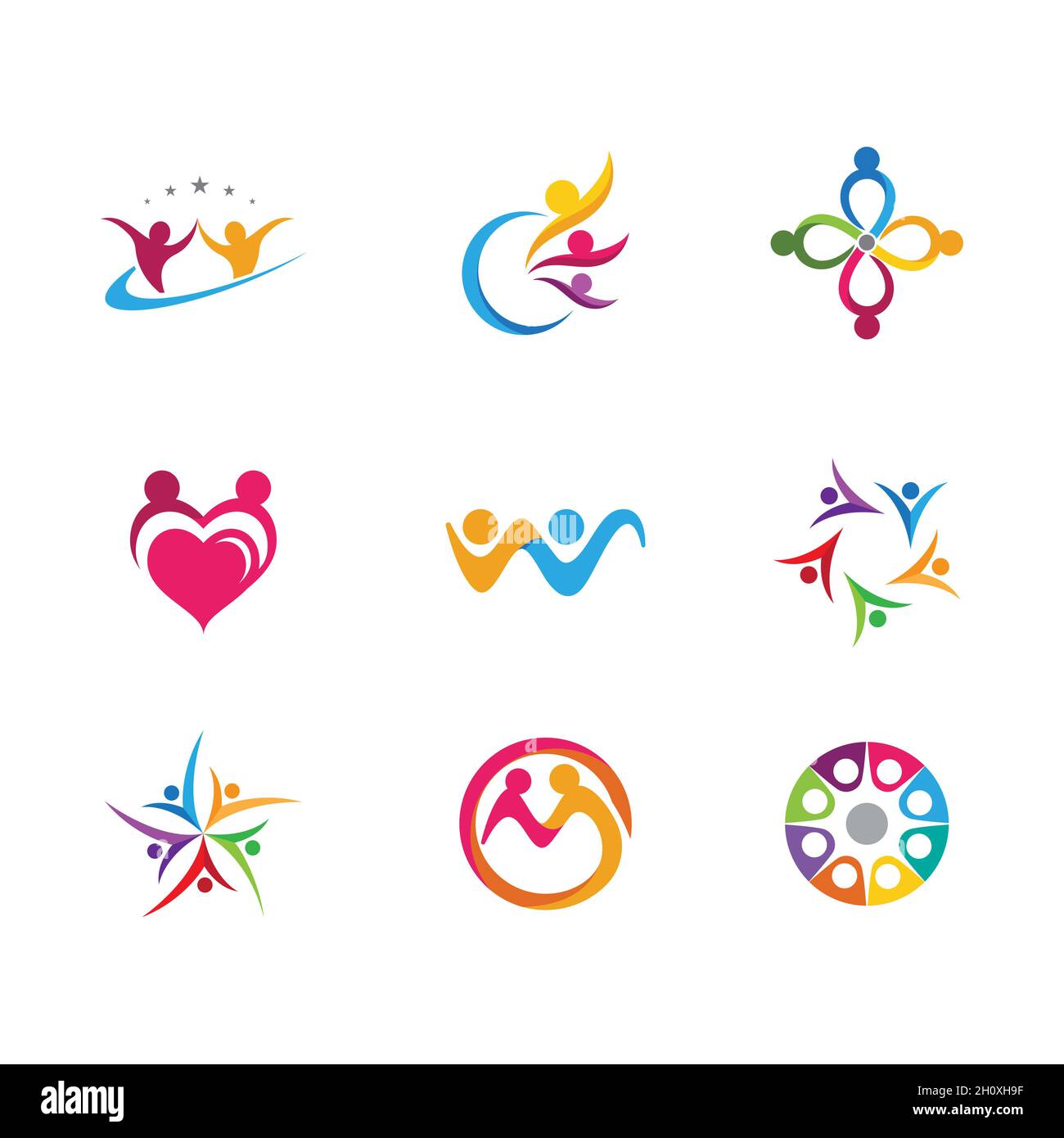 Comunità, rete e icona sociale del modello di progettazione Foto Stock