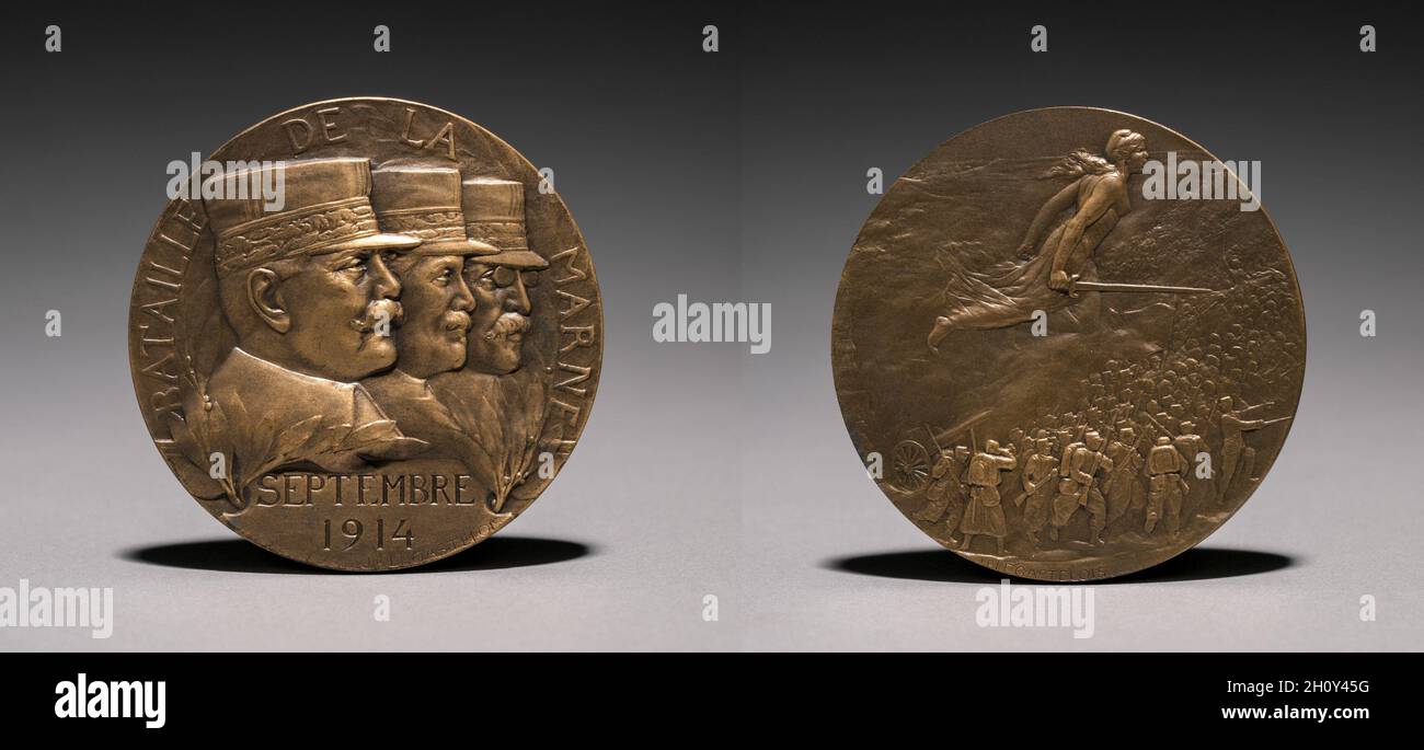Medaglia, 1914. Jules Prosper Legastelois (francese, 1855-1931). Bronzo; diametro: 7 cm (3/4 poll.). Foto Stock