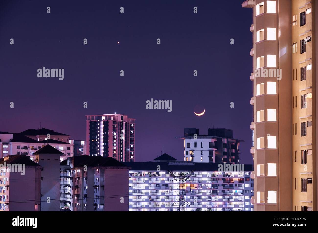 Paesaggio urbano luna Foto Stock