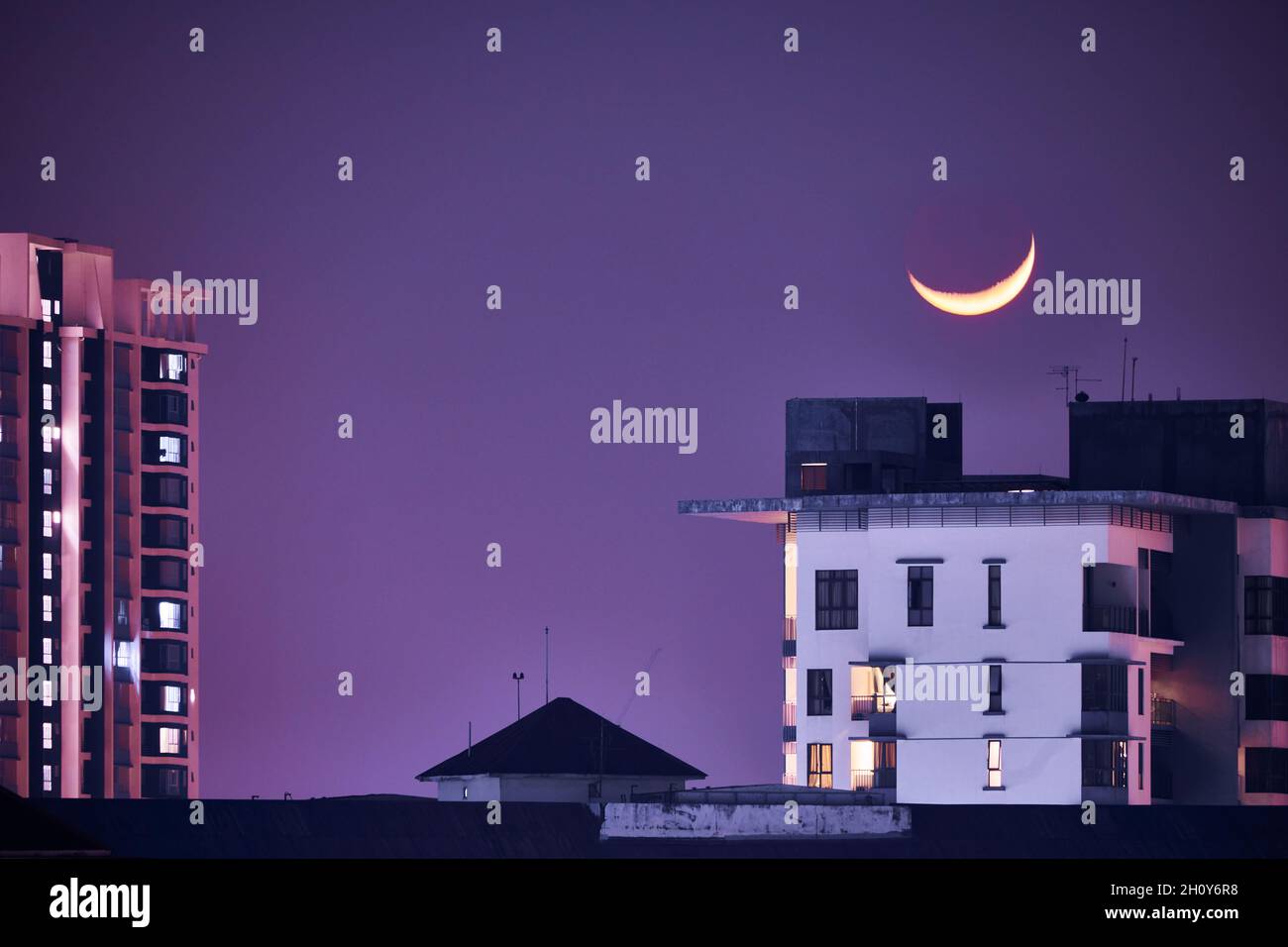 Paesaggio urbano luna Foto Stock