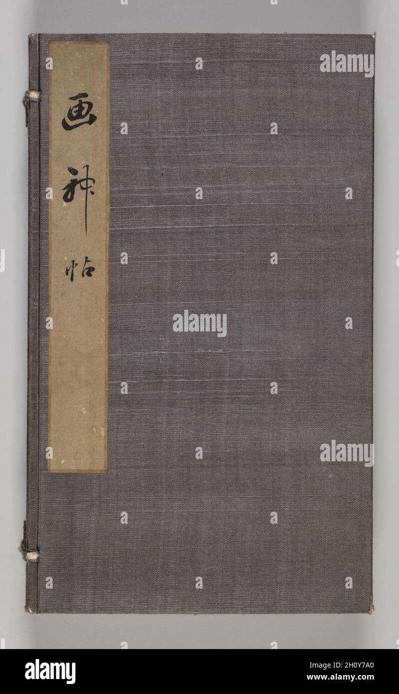 Riverberazioni di Taiga (Volume 2), da metà a fine 1700. Aoki Shukuya (giapponese, d.. 1802). Coppia di album; inchiostro o inchiostro e colore chiaro su carta; album, chiuso: 28.3 x 33 cm (11 1/8 x 13 pollici). Tradizionalmente, i giovani pittori in Giappone hanno iniziato i loro studi con un maestro-pittore stabilito. Le composizioni del maestro divennero invariabilmente modelli che l'apprendista copiò per imparare varie tecniche di inchiostro e pennello. Shukuya era un allievo del famoso artista di Kyoto Ikeno Taiga, il cui stile si riflette in questi schizzi di rocce, alberi e montagne. Foto Stock