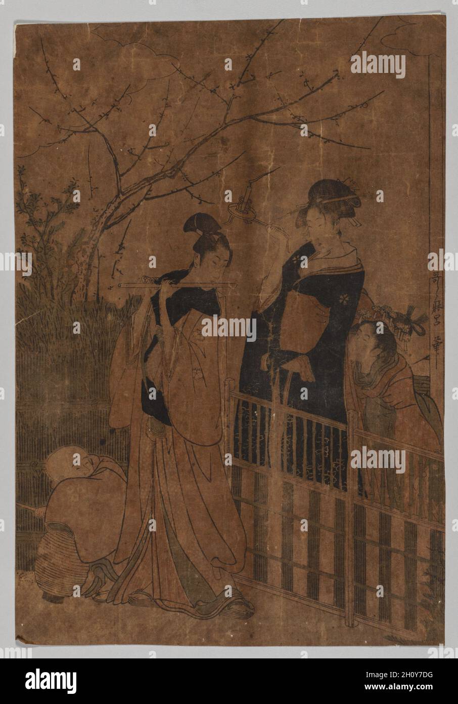 Serenade, 1753-1806. Kitagawa Utamaro (giapponese, 1753?-1806). Colore stampa woodblock; foglio: 36,2 x 25,2 cm (14 1/4 x 9 15/16 in.). Foto Stock