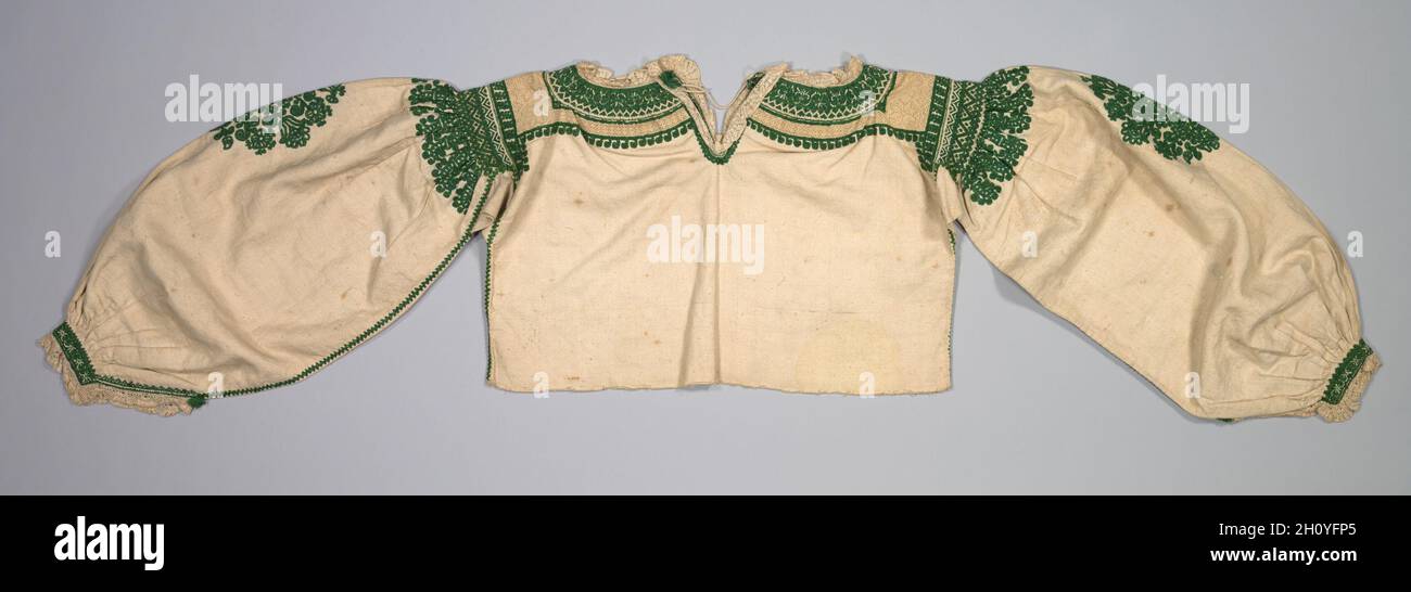 Camicetta, xvii secolo. Spagna, xvii secolo. Ad armatura a tela cotone? O la biancheria? All ricami; complessivo: 50 x 178 cm (19 11/16 x 70 1/16 in.). Foto Stock