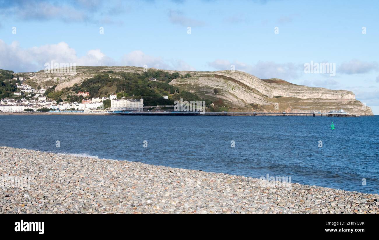 Llandudno Pier e Great Orme Foto Stock
