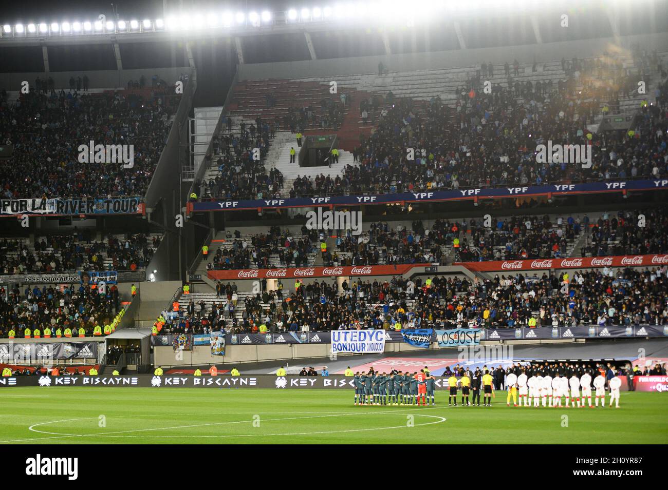 Buenos Aires, Argentina. 14 Ott 2021. Vista di El Monumental durante la Coppa del mondo FIFA Qatar 2022 Qualifiers partita tra Argentina e Perù. Punteggio finale; Argentina 1:0 Perù. Credit: SOPA Images Limited/Alamy Live News Foto Stock