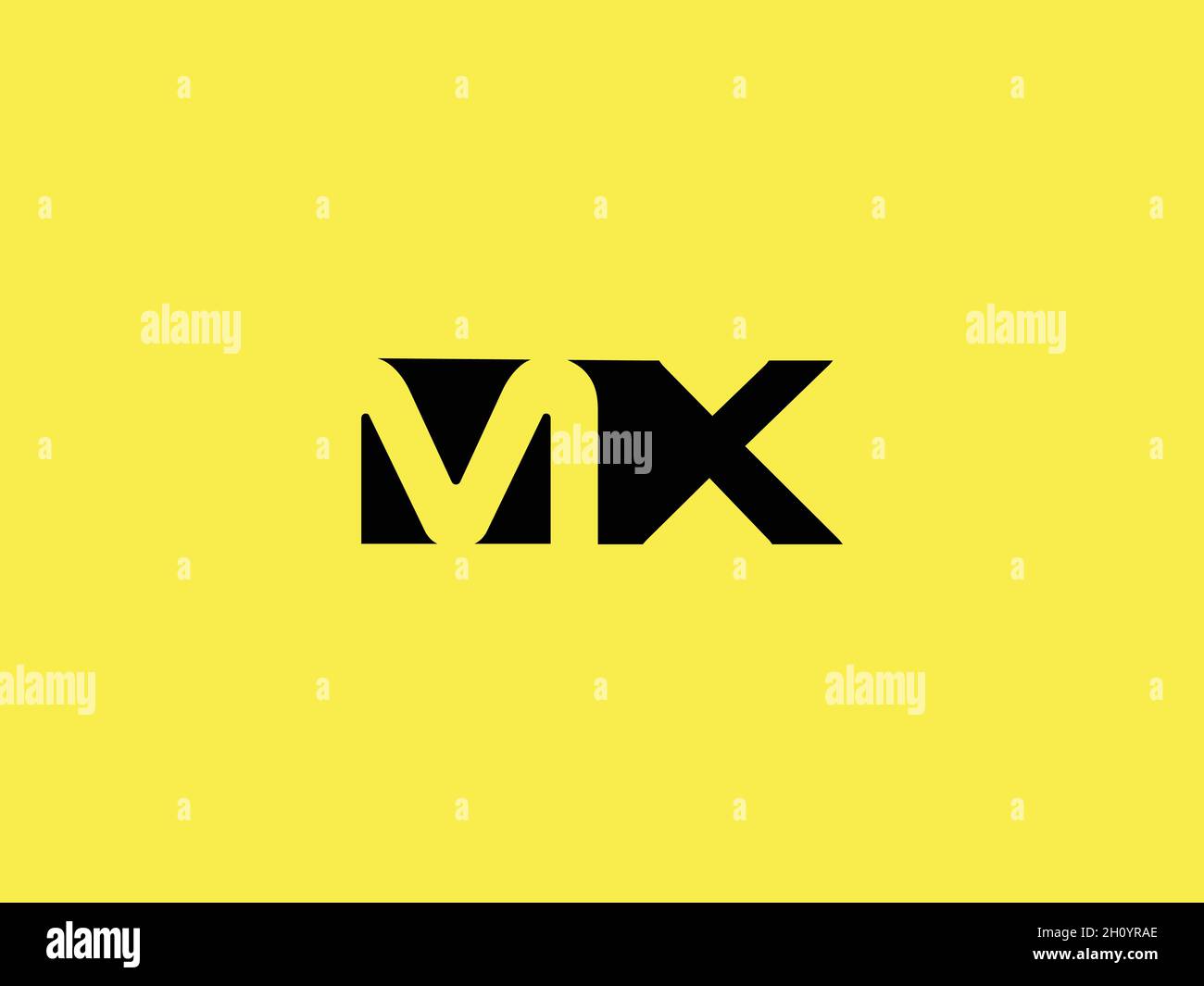 DESIGN DEL LOGO LETTERS MX CON EFFETTO SPAZIO NEGATIVO PER L'USO CON ILLUSTRAZIONI Illustrazione Vettoriale