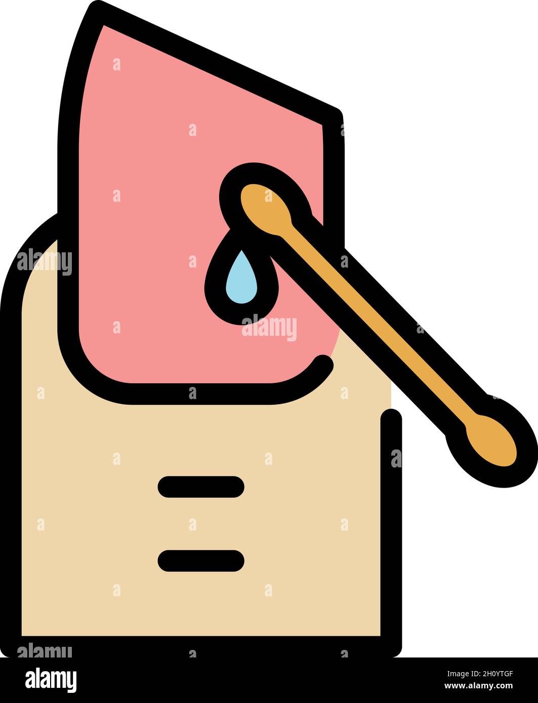 Icona per la cura delle unghie. Contorno nail care vettore icona colore piatto isolato Illustrazione Vettoriale