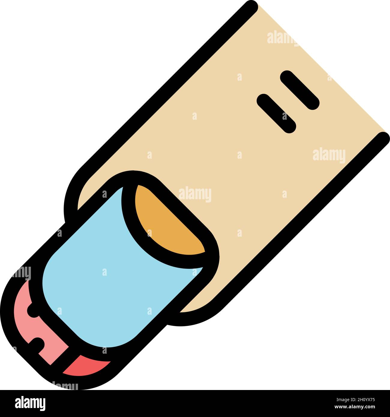 Icona del dito manicure. Contorno manicure dito vettore icona colore piatto isolato Illustrazione Vettoriale