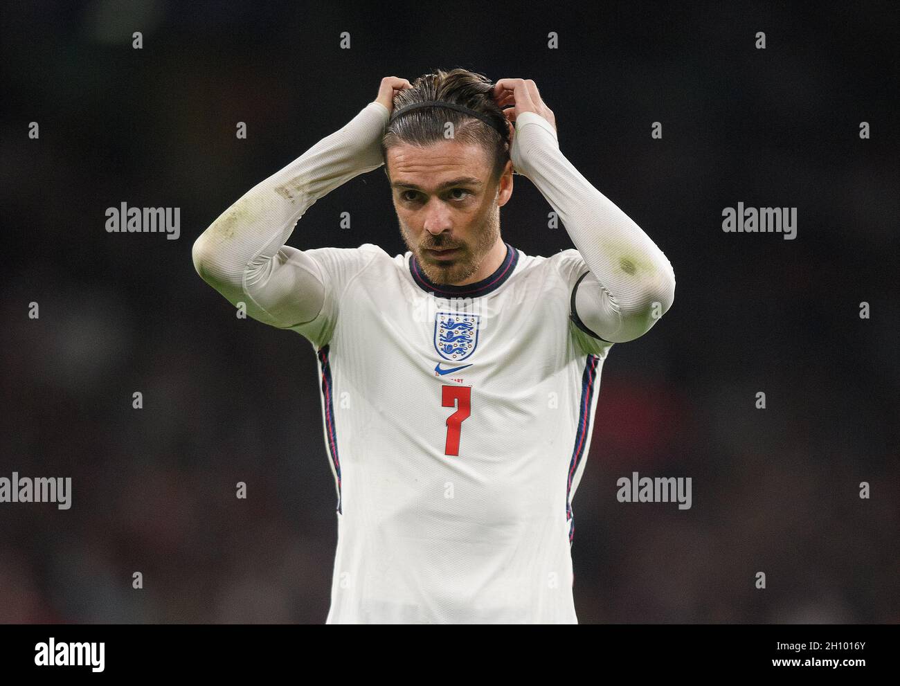 Inghilterra / Ungheria - Coppa del mondo FIFA 2022 - Stadio di Wembley Jack Grealish in Inghilterra durante la Coppa del mondo di qualificazione a Wembley. Foto : Mark Pain Foto Stock
