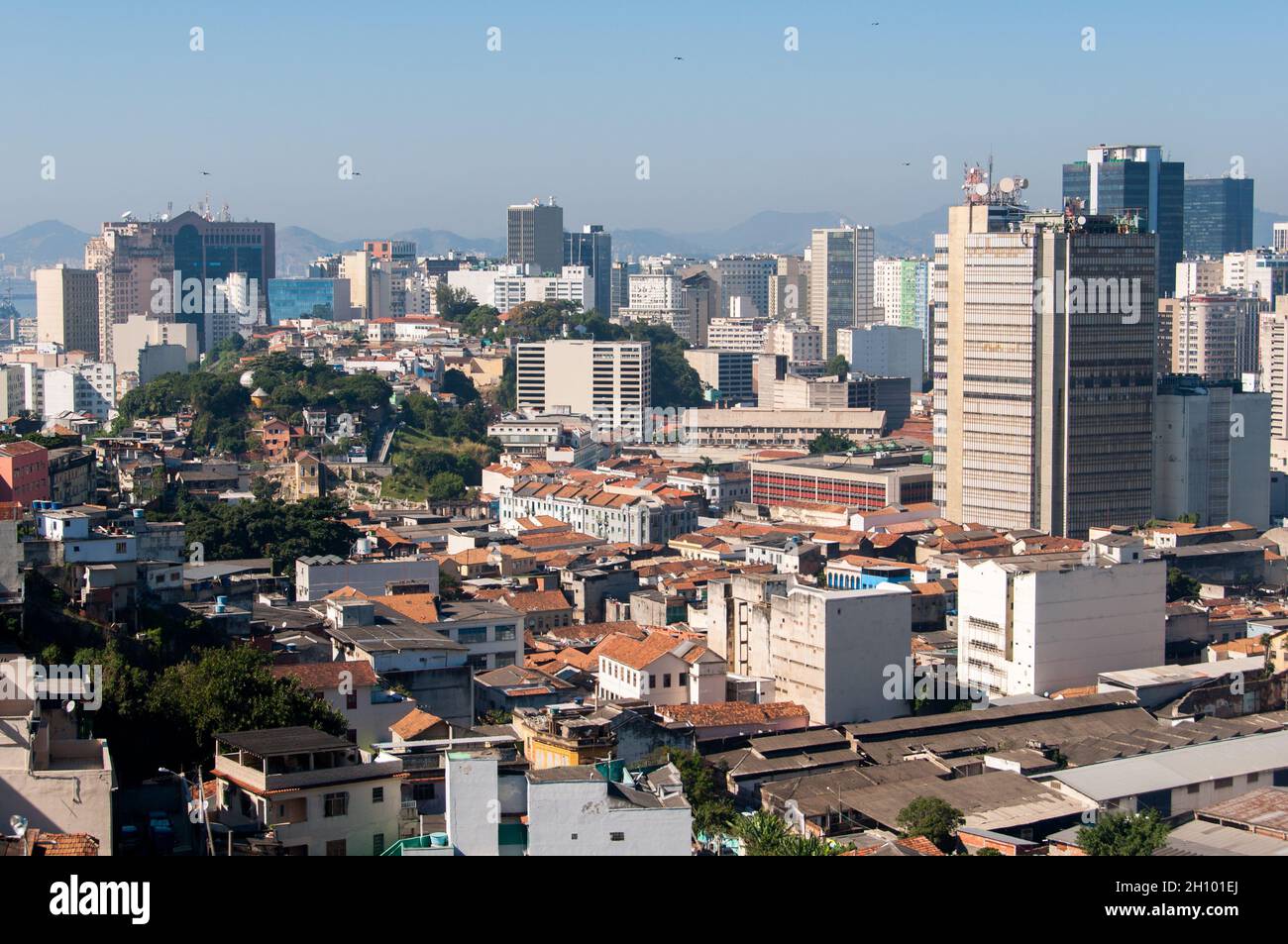 Centro di Rio de Janeiro e skyline del centro Foto Stock