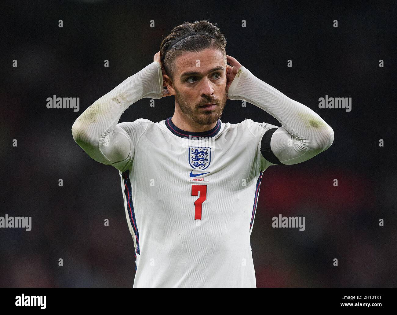 Inghilterra / Ungheria - Coppa del mondo FIFA 2022 - Stadio di Wembley Jack Grealish in Inghilterra durante la Coppa del mondo di qualificazione a Wembley. Foto : Mark Pain Foto Stock