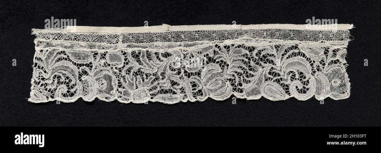 Bobbin Lace (Point d'Angleterre) Cuff, primi del 18 ° secolo. Belgio, Bruxelles, primi del XVIII secolo. Pizzo, bobina; media: 7.7 x 30.5 cm (3 1/16 x 12 poll.). Foto Stock
