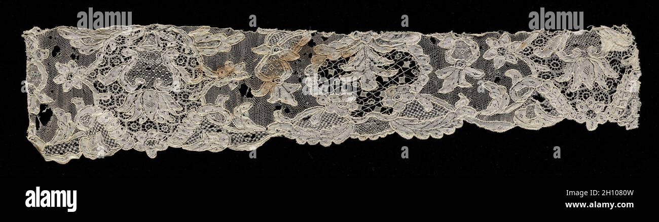 Neuglepoint Lace Edging, 18 ° secolo. Francia, Alencon, 18 ° secolo. Pizzo, punta del ago: lino; media: 7.7 x 33.4 cm (3 1/16 x 13 1/8 pollici). Foto Stock