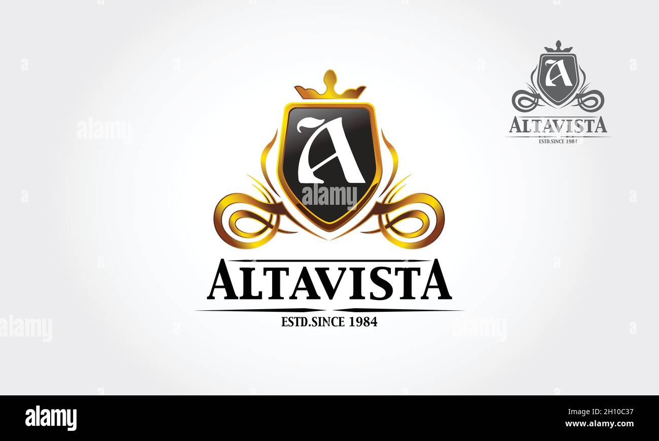 Altavista Royal professionale crest logo o modello classico logo adatto per qualsiasi tipo di business. Illustrazione Vettoriale