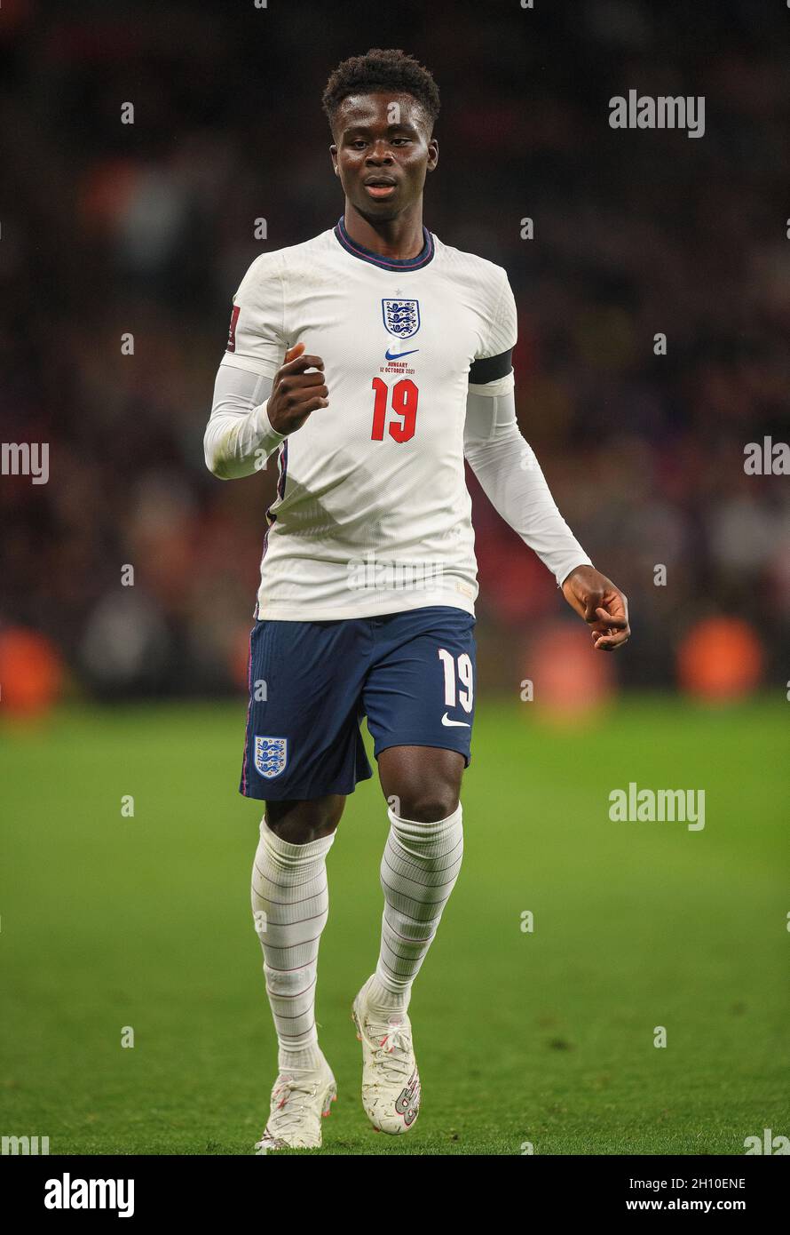 Inghilterra / Ungheria - Coppa del mondo FIFA 2022 - Stadio di Wembley Bukayo Saka in Inghilterra durante la Coppa del mondo di qualificazione a Wembley. Foto : Mark Pain Foto Stock