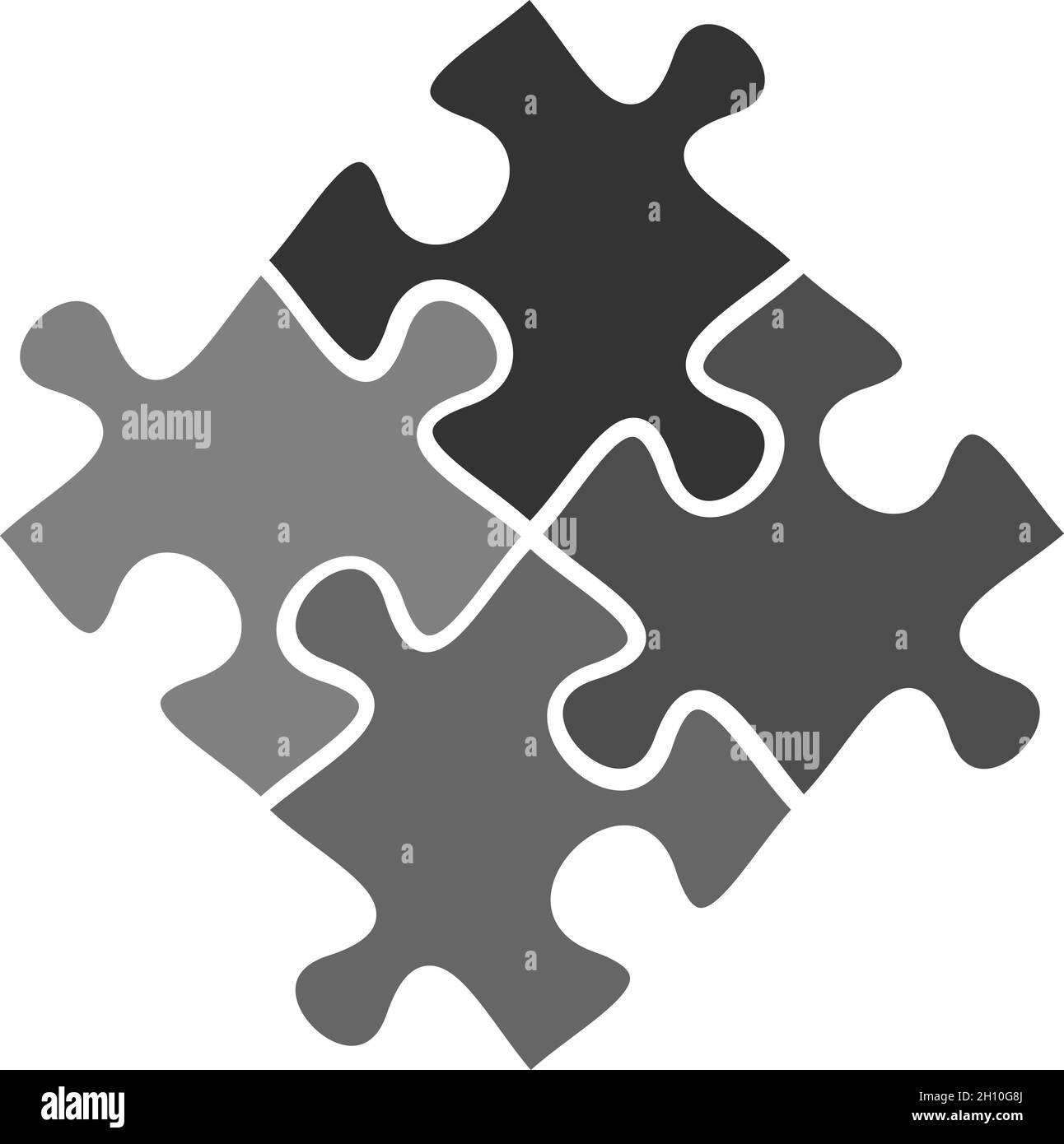 astratto semplice puzzle simbolo, illustrazione vettoriale Illustrazione Vettoriale