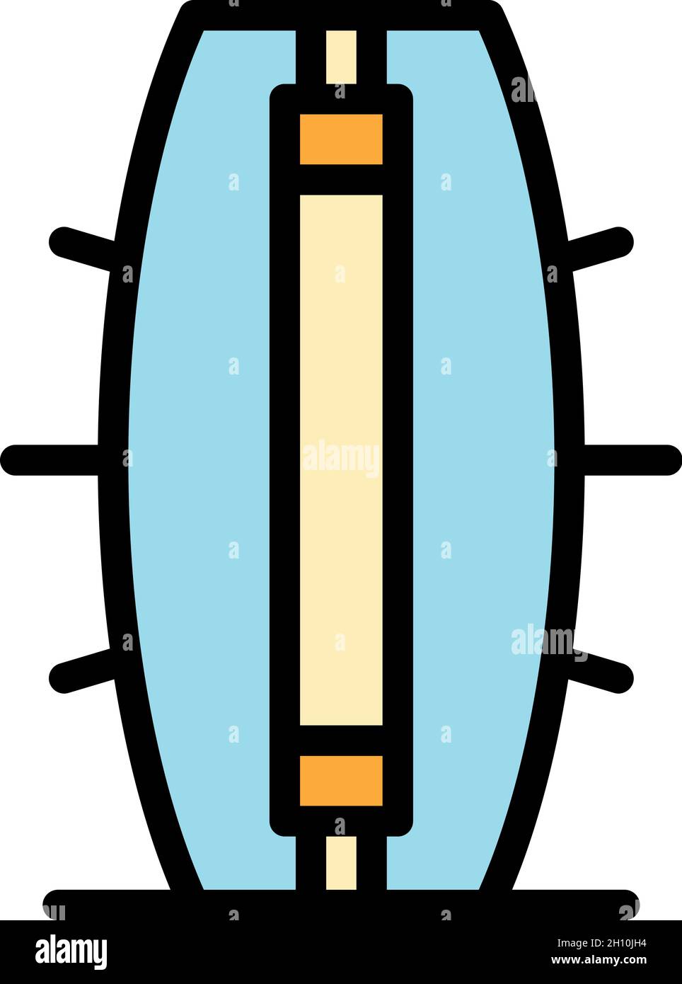 Icona della lampada antibatterica. Contorno antibatterico lampada vettore icona colore piatto isolato Illustrazione Vettoriale