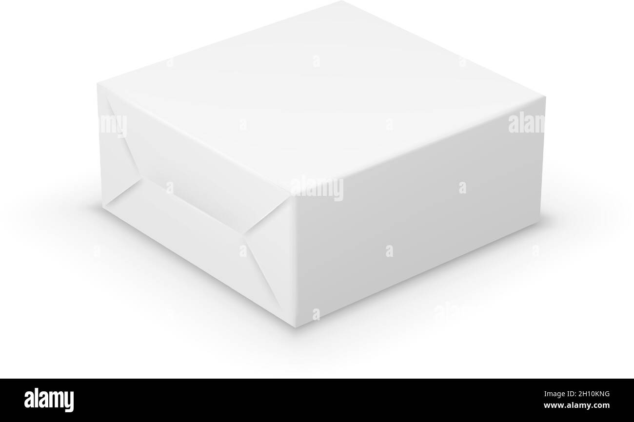 Confezione bianca su sfondo bianco, illustrazione vettoriale Illustrazione Vettoriale