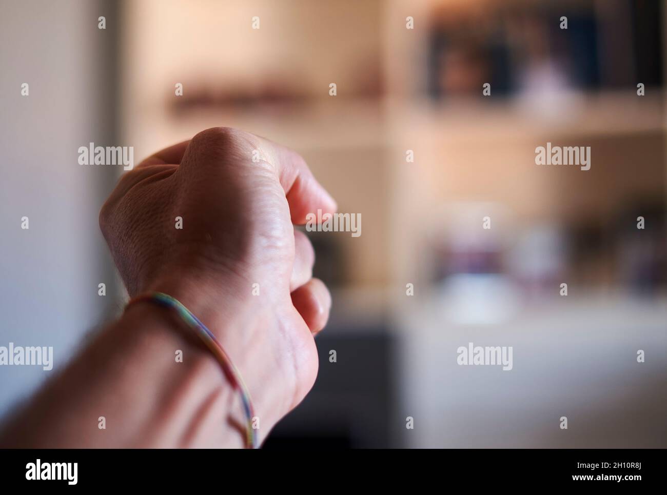 Primo piano di un pugno chiuso Foto Stock