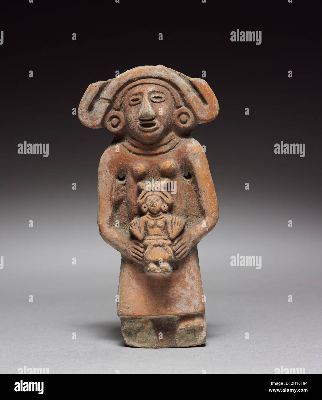 Figurina madre-e-bambino, 1325-1521. Messico, Aztec. Ceramica, pigmento; totale: 12.2 cm (13/16 poll.). Foto Stock