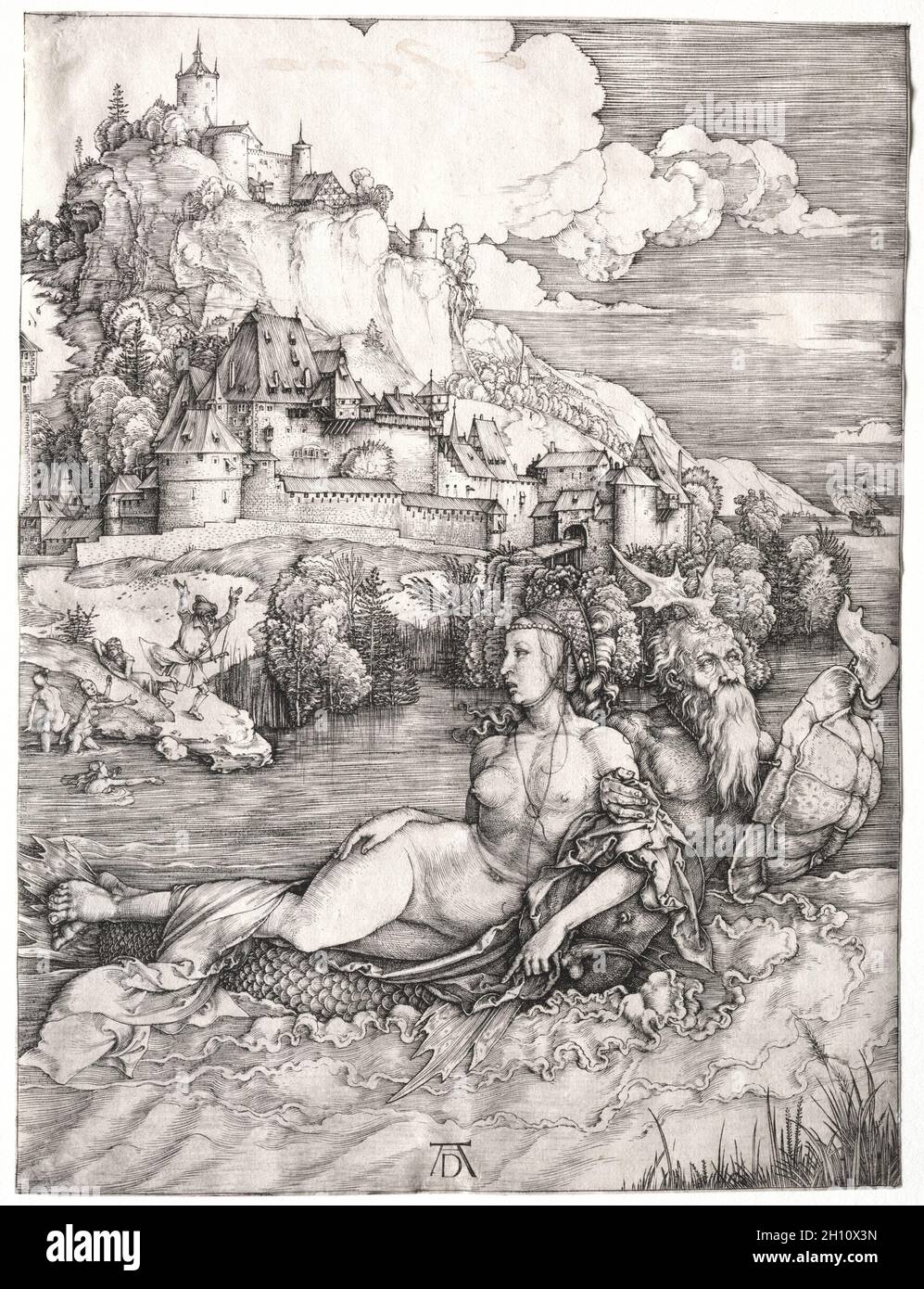 Il mostro di mare, c.. 1501. Albrecht Dürer (tedesco, 1471-1528). Incisione; foglio: 24.5 x 18.6 cm (9 5/8 x 7 5/16 poll.); dimensione del tappetino: 49 x 36.3 cm (19 5/16 x 14 5/16 poll.). Foto Stock