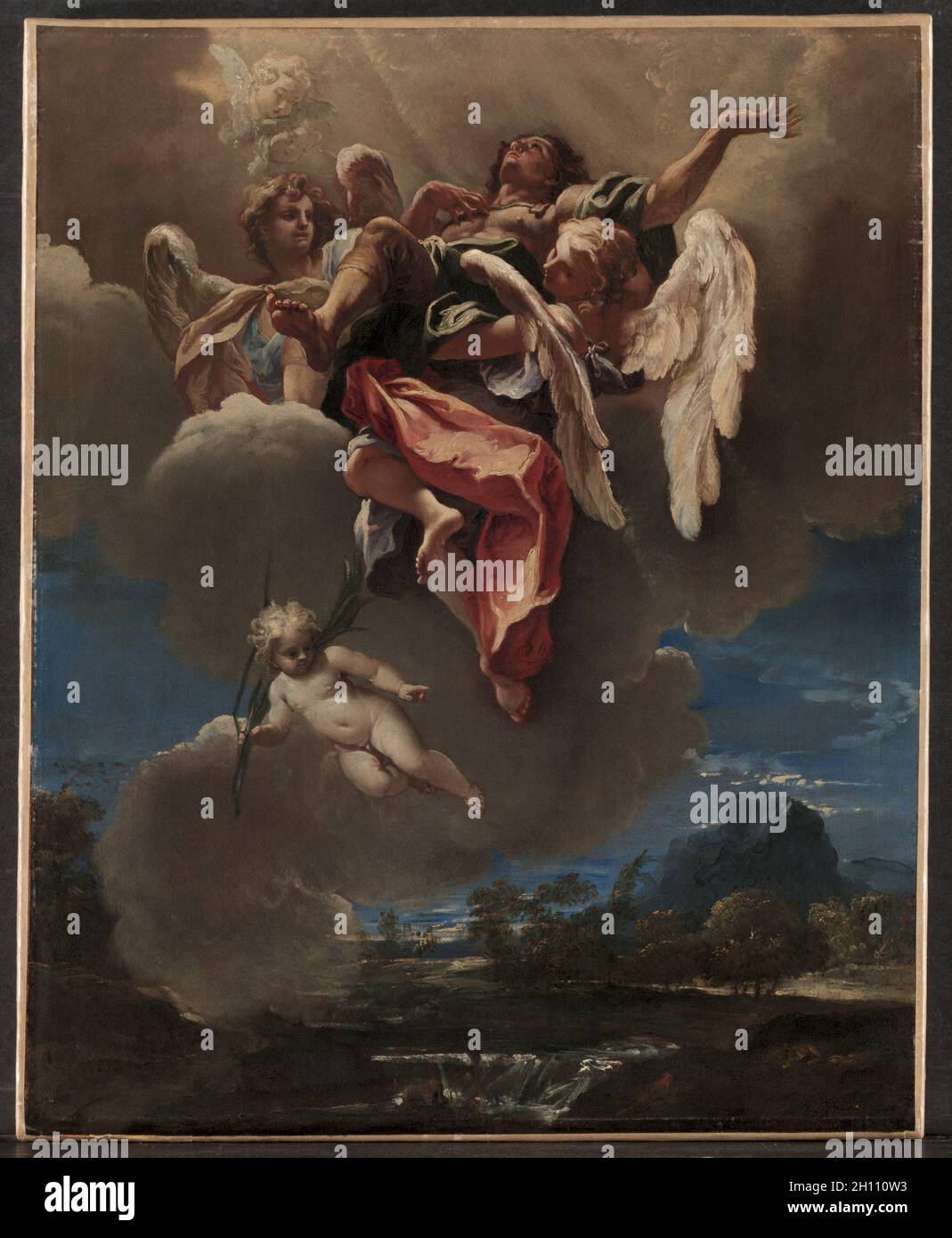 Studio per "l'Apoteosi di un santo" (per San Bernardino dei Morti, Milano), c. 1695. Sebastiano Ricci (Italiano, 1659-1734). Olio su tela; incorniciato: 96,5 x 81,9 x 6,4 cm (38 x 32 1/4 x 2 1/2 in.); senza cornice: 78,5 x 62,8 cm (30 7/8 x 24 3/4 in.). Foto Stock